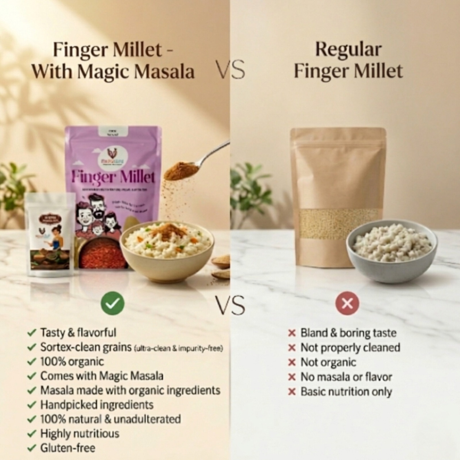 Momazone Natural Finger Millet (Ragi) – Strong Nutrition in Every Grain