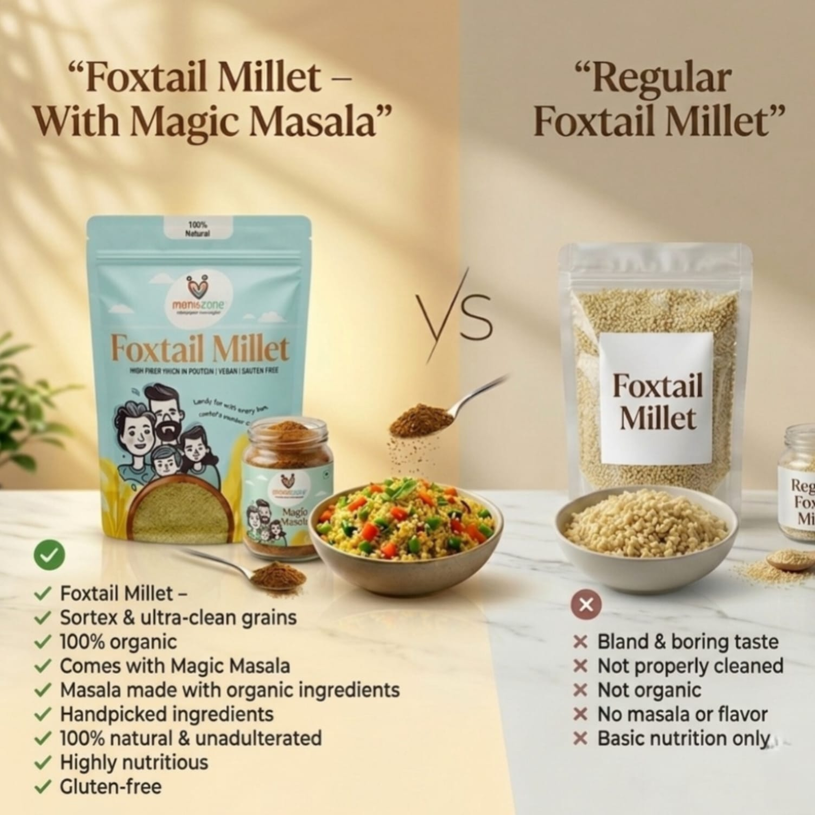 Momazone Foxtail Millet with Magic Masala