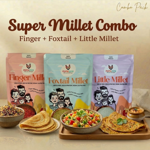 Ancient Millet Trio – Finger Millet+Foxtail Millet+Little Millet ( High Calcium, High Fiber, Naturally Healthy)