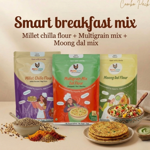 Smart Breakfast Mix – Millet Chilla Flour + Multigrain  Mix dal + Moong Dal Flour (Protein-Rich, Good for Gut)